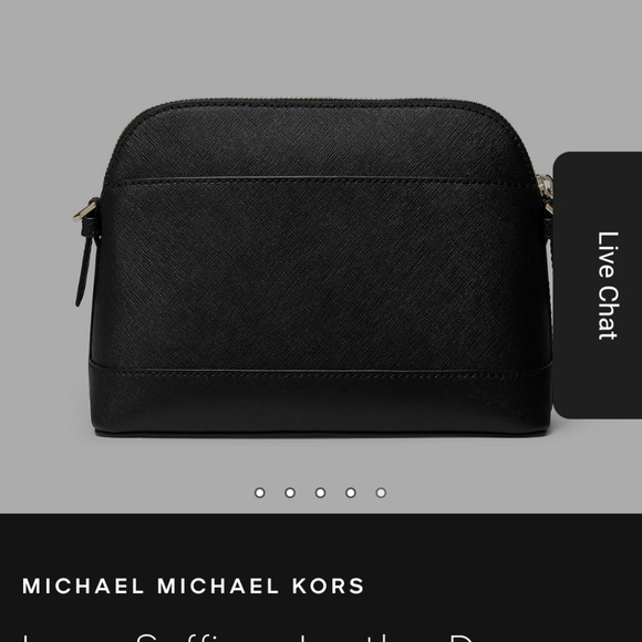 Michael Kors Black Leather Large Dome Bag with Gold Chain Strap - Picture 4 of 16